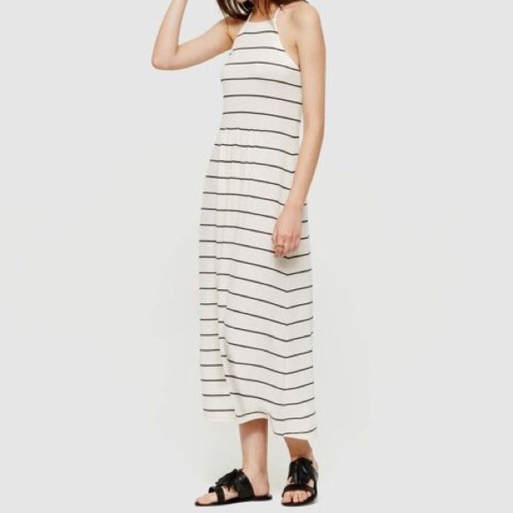 Lou & Grey Ivory White Striped Knit Spaghetti Strap Sun Dress Womens S